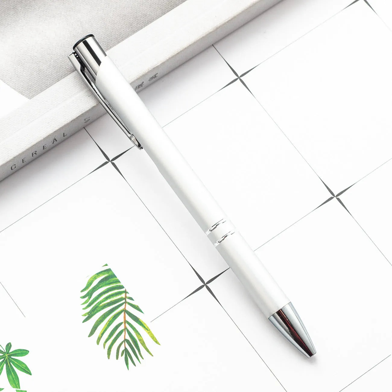 Metal ballpoint pen with aluminium barrel in multiple colour options including champagne gold and painted silver