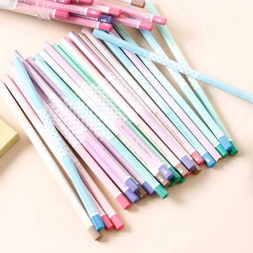 Basswood thermal transfer pencil with hexagonal six-angle design, 50-piece barrel packaging
