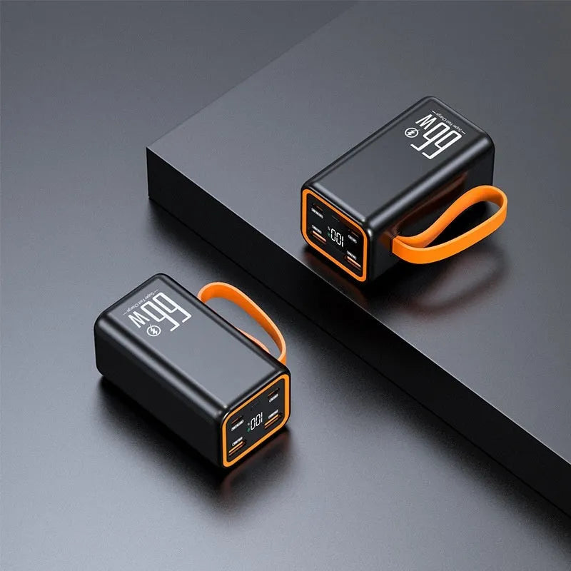 20000 MA fast charge power bank in black plastic creative design