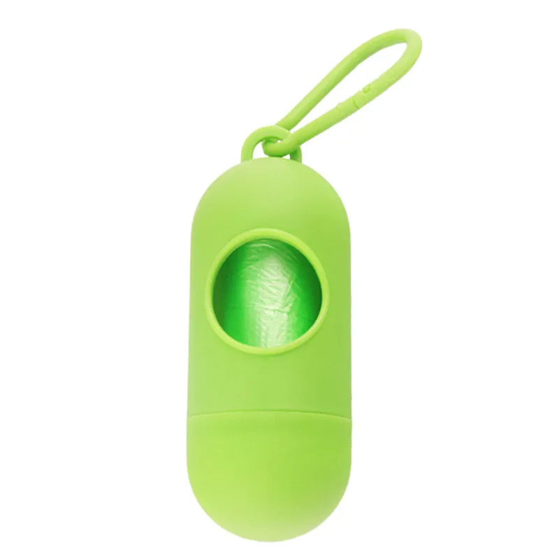 Dog poop bag holder 10cm by 10cm by 5cm with side hook and Velcro bottom in black