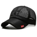 Men's adjustable cotton mesh baseball cap in dome crown style for summer