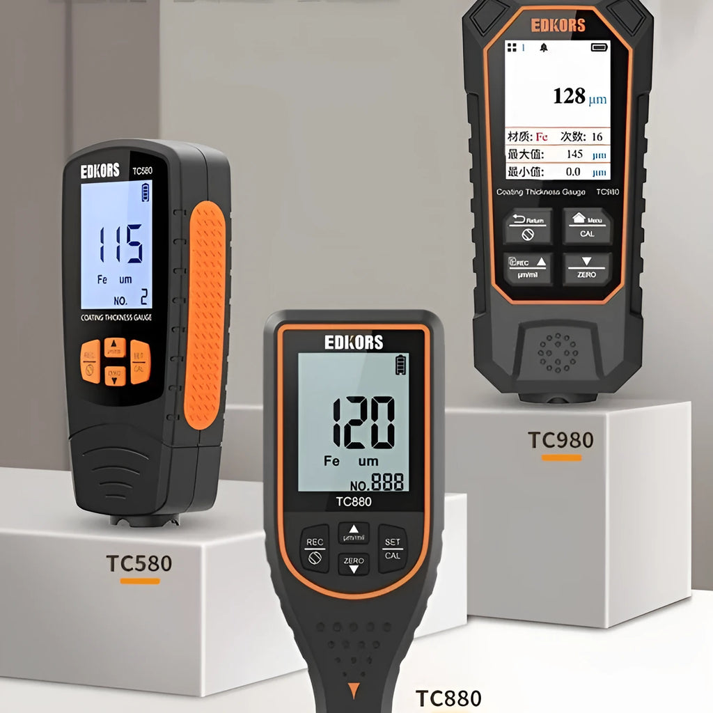 Black high precision coating thickness gauge with digital display for paint measurement