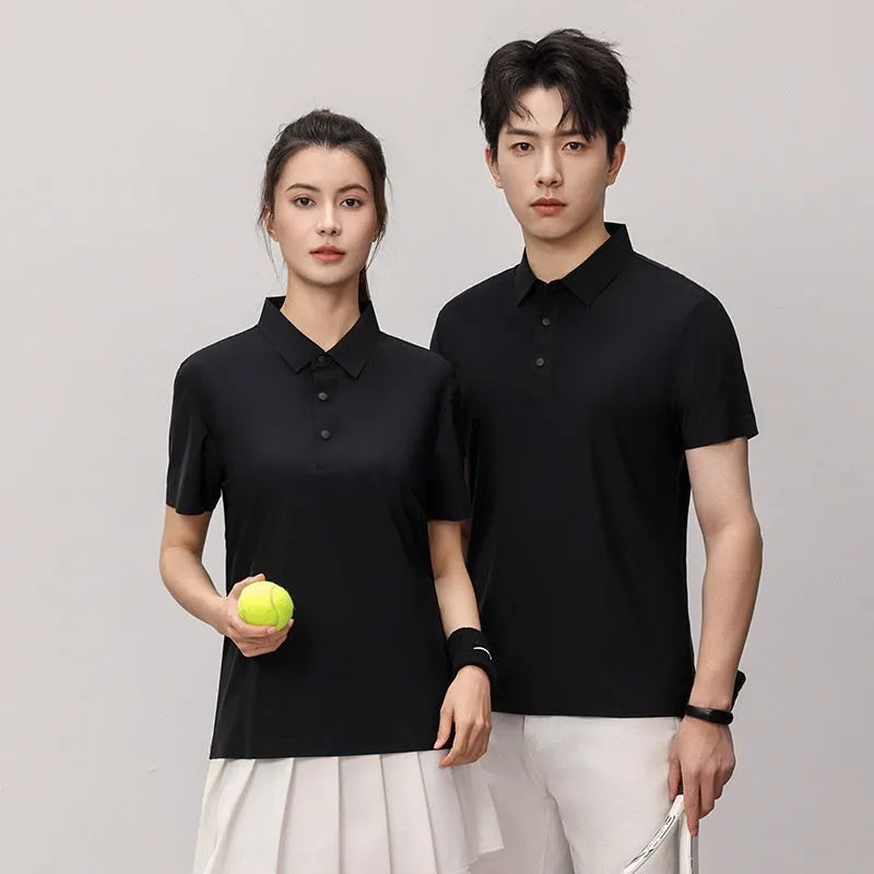 Man's brocade polo shirt in apple green with ammonia seamless short sleeves for summer sports