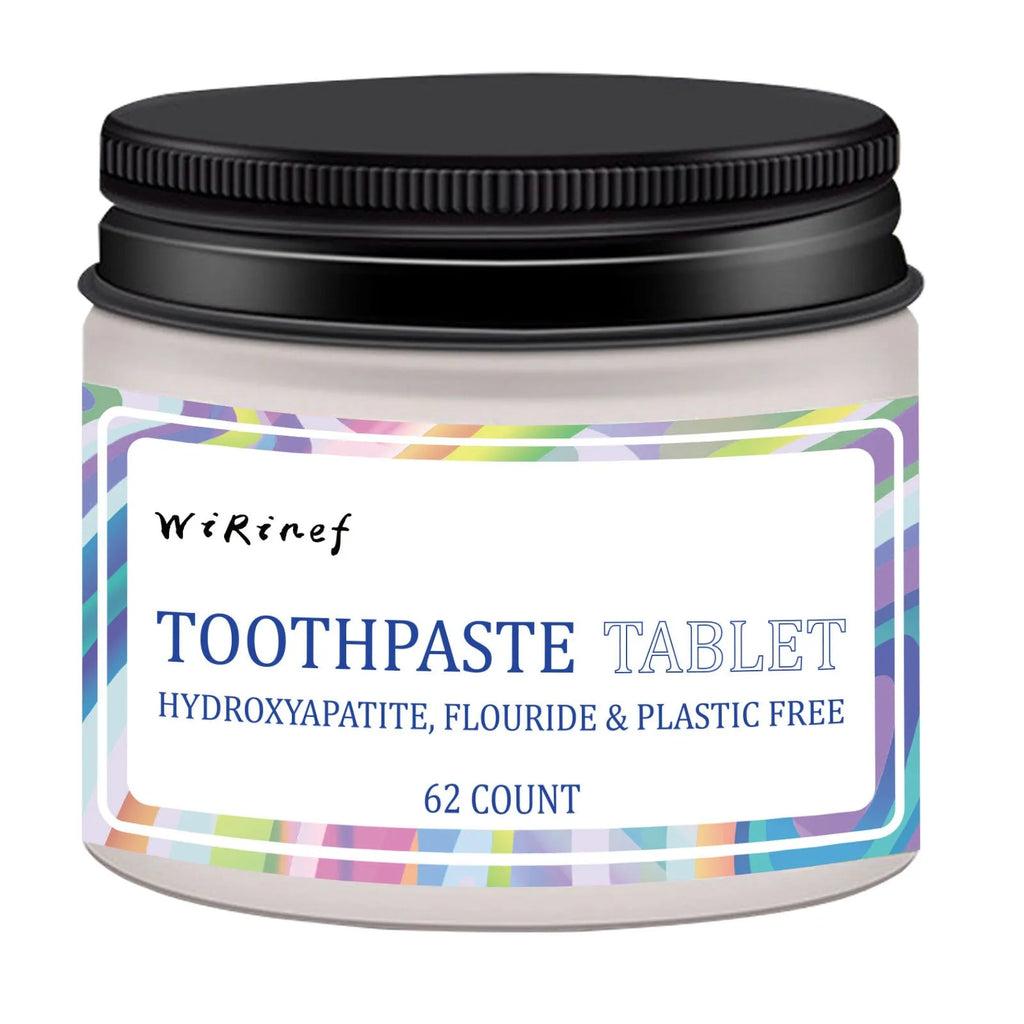 TP19 colour solid toothpaste tablets in container with 62 pieces for portable oral hygiene