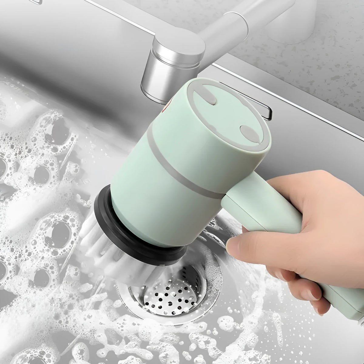 Household multifunctional electric cleaning brush replacement heads plastic cleaning ball set with various brush head types
