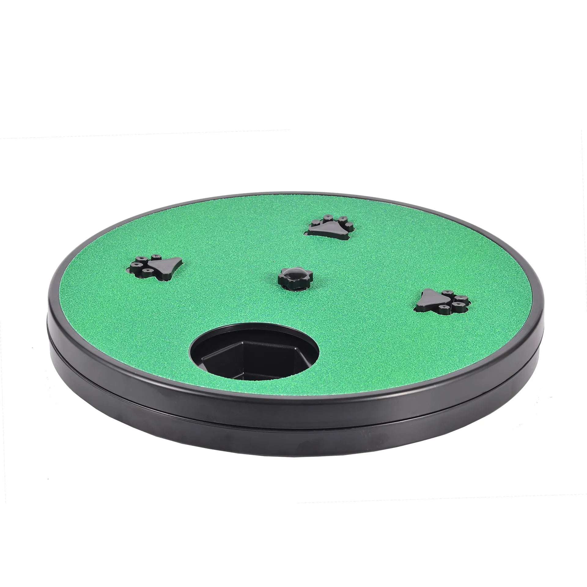 Dog nail grinder scratch pad with rotatable top, food compartments, and suction cup anti-slip base