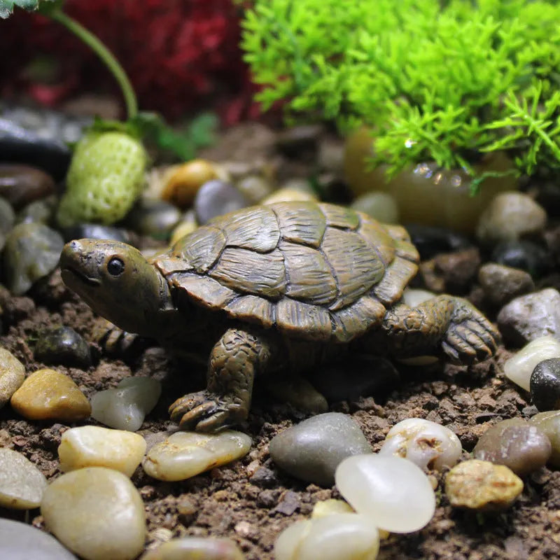 Green simulation turtle resin garden ornament for miniature landscapes