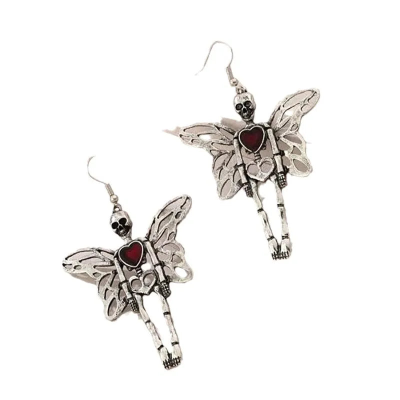 Halloween skeleton earrings alloy exaggerated skull drop earrings for women ER23Y0679