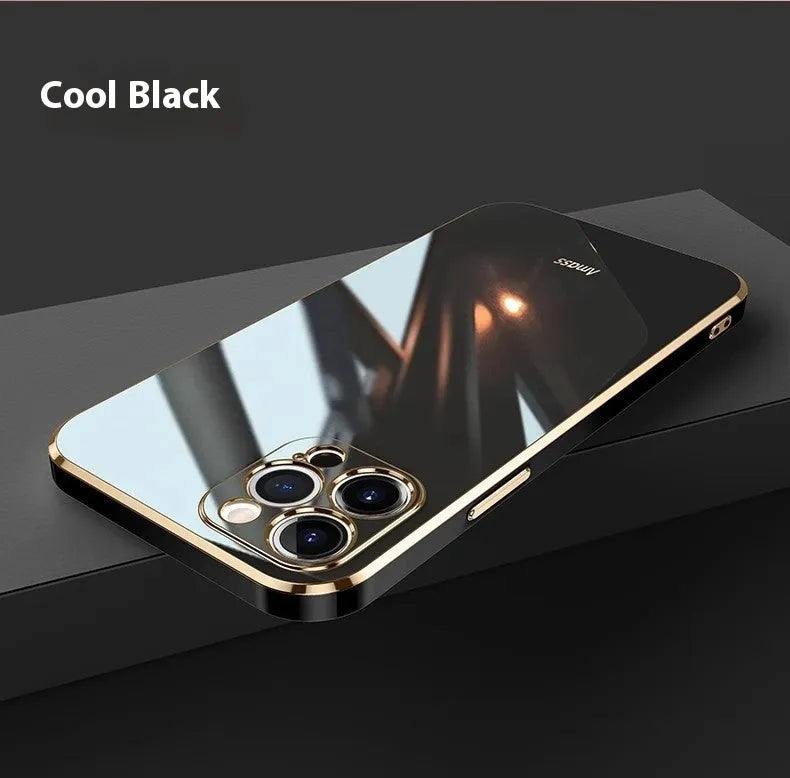 Simple 6D straight edge electroplated shockproof case for Apple iPhone 15 and iPhone 16 in mint green colour.
