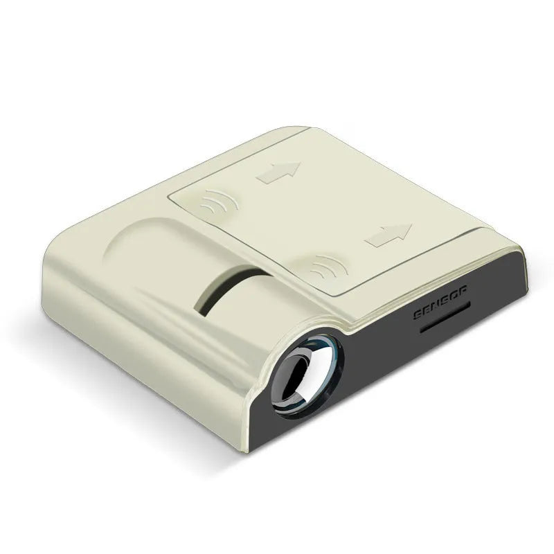 Black and beige car decorative projection radium lamp with ABS plastic shell.