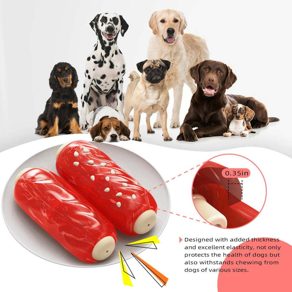 Hard plastic rod-shaped dog chew toy in a primary colour.
