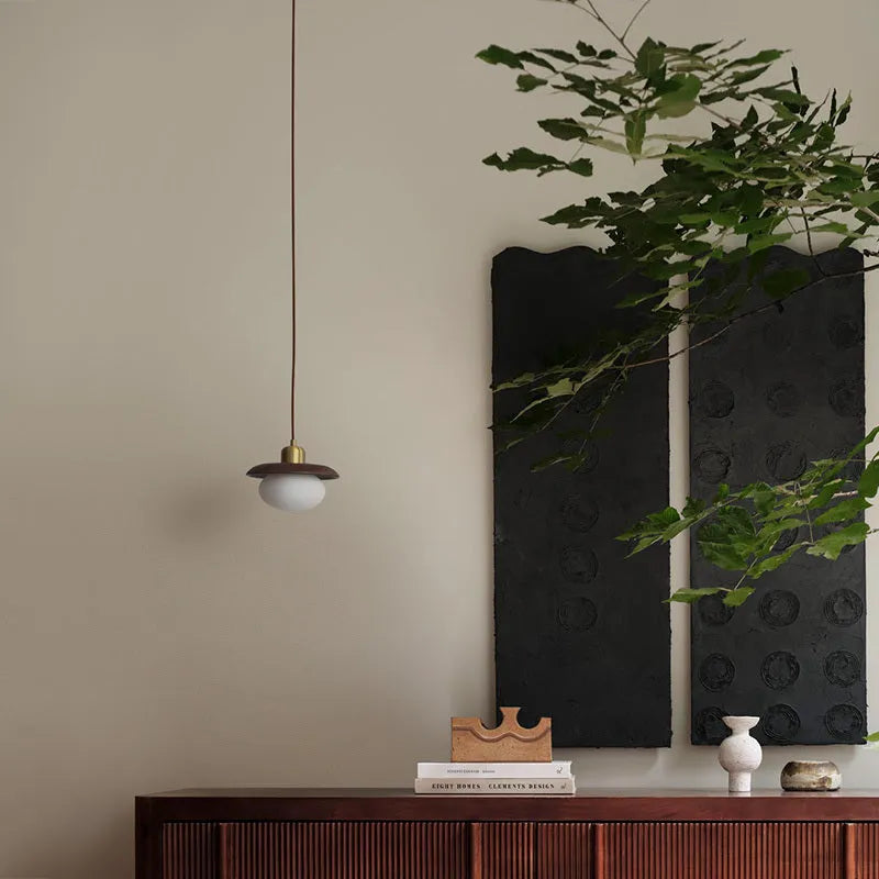 Remote control three-colour dimmable LED log chandelier ceiling light black walnut finish
