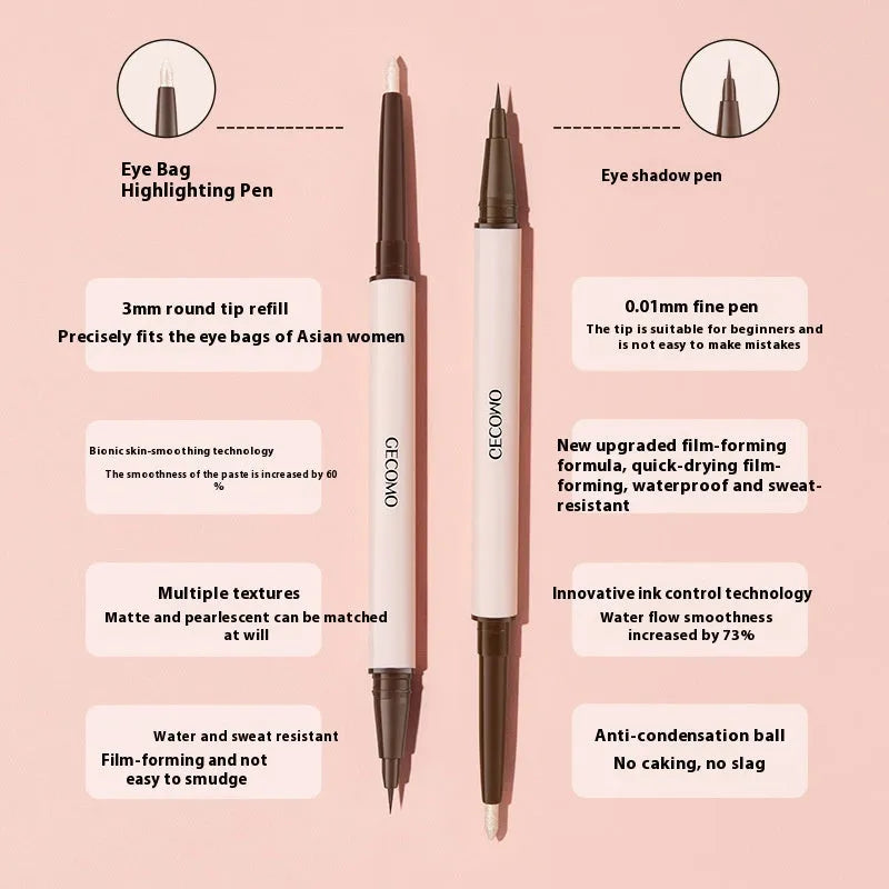 Stereoscopic Star Eyes Double Headed Silkworm Pen eyeliner in pearlescent colours