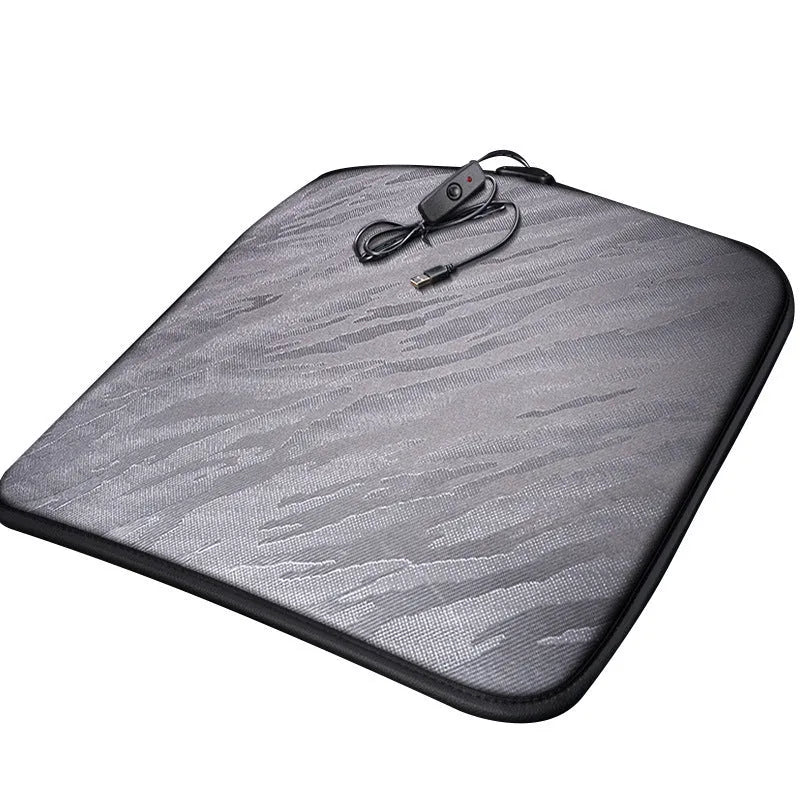 Car heating cushion small square 45cm USB general purpose non-slip seat pad black
