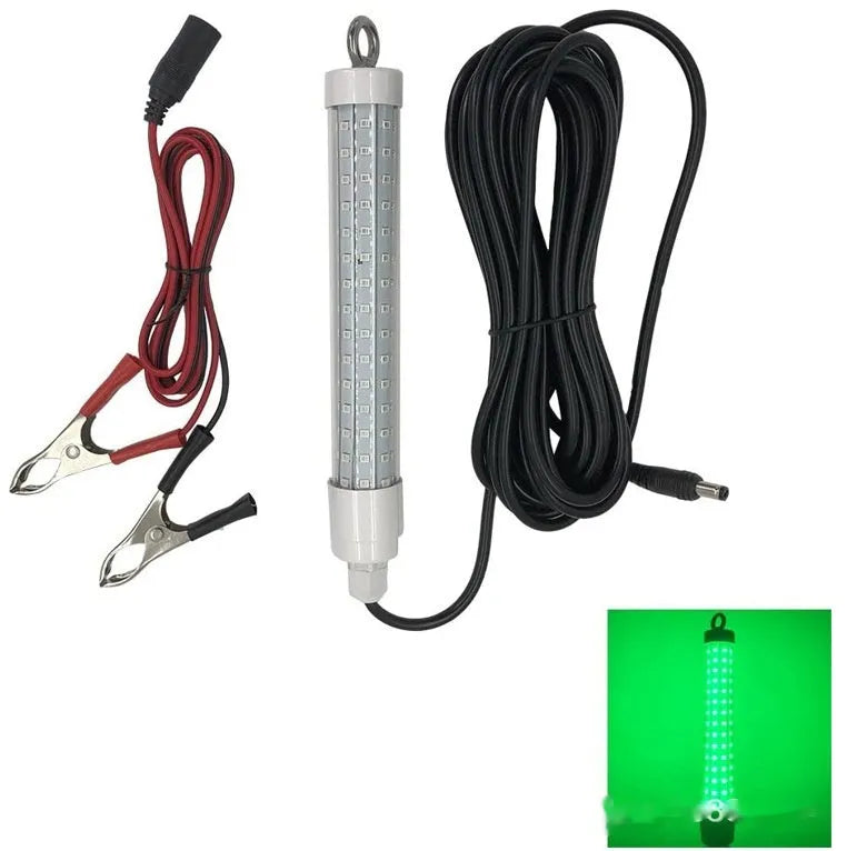 12V 11W underwater fish lamp with green light, 6-metre main line, and PC shell IP68 waterproof