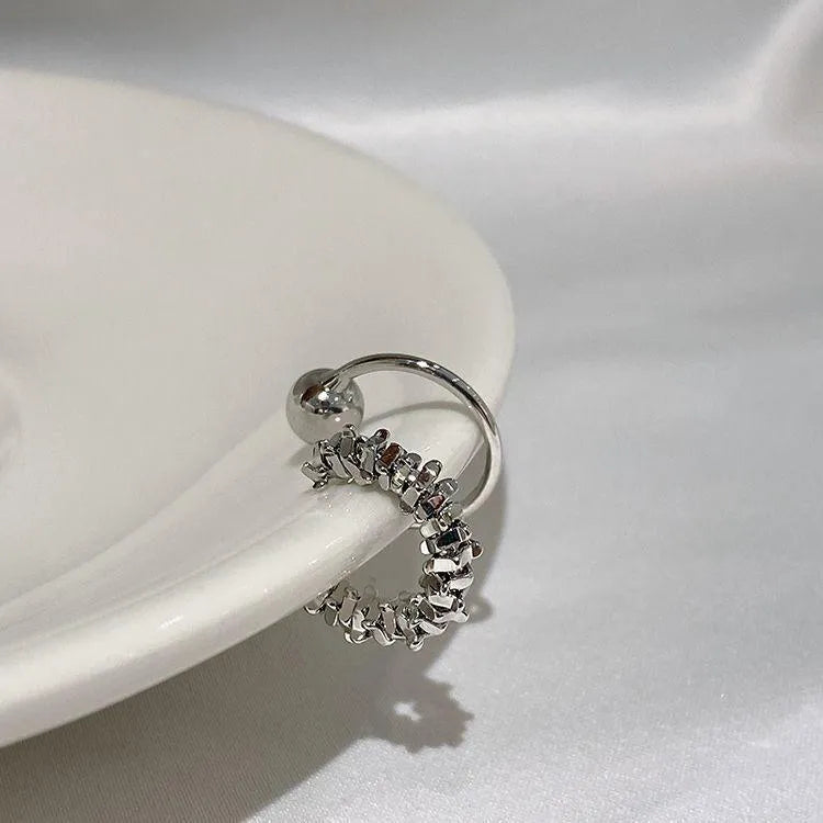 Irregular frosty style alloy ear clip earrings with geometry shape