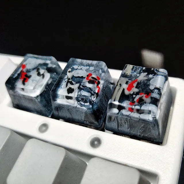 Scenery koi fish pattern resin keycap for Cherry MX switch mechanical keyboard backspace position