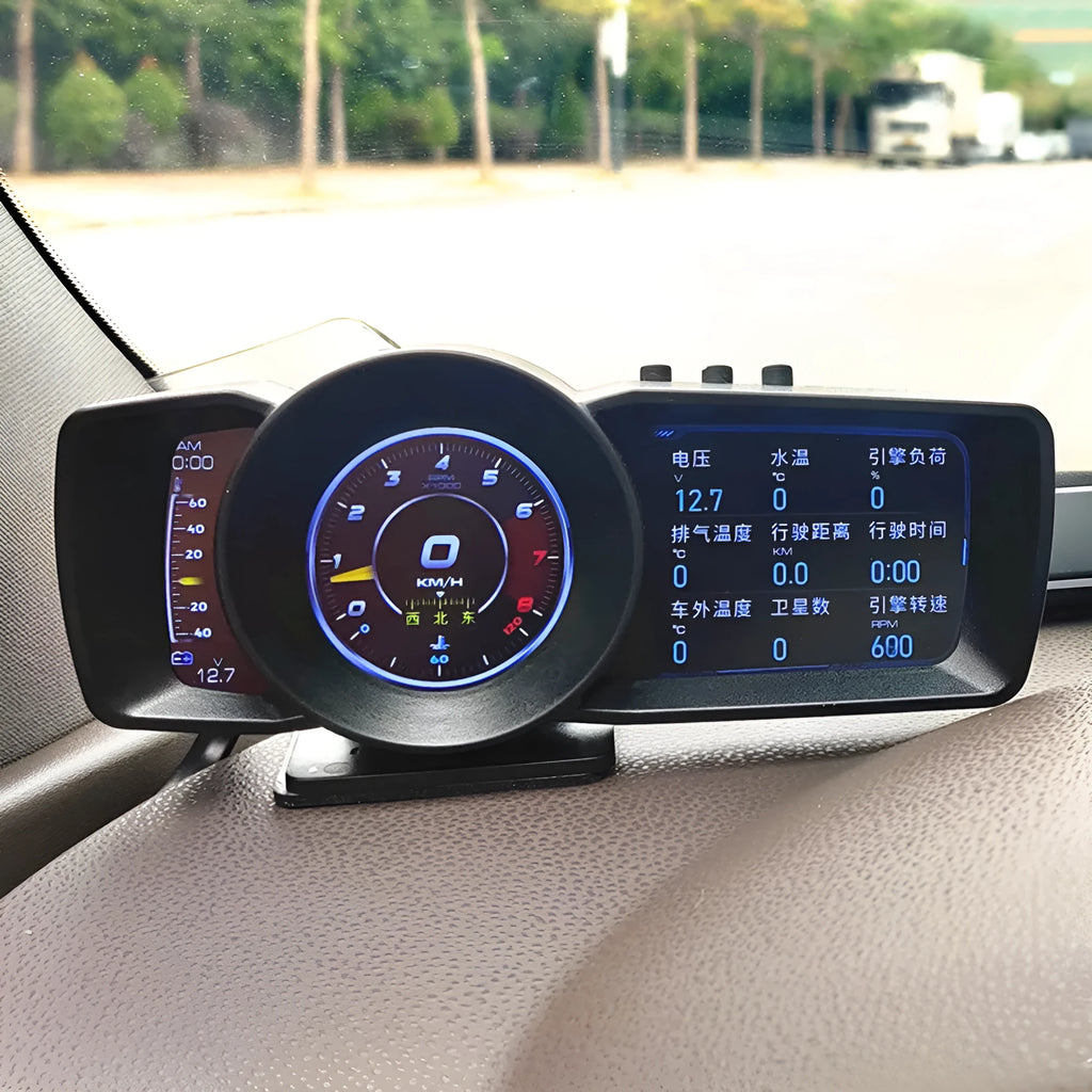 OBDII diagnostic computer with TFT screen display for vehicle monitoring and GPS positioning
