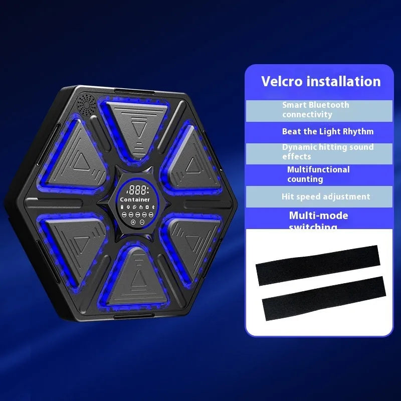 Electronic boxing wall target with rhythm training functions and dual installation options
