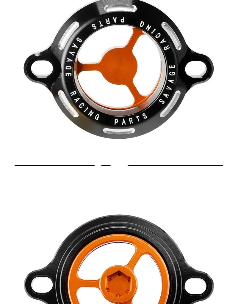 Transparent aluminium alloy oil filter cover for KTM DUKE motorcycles