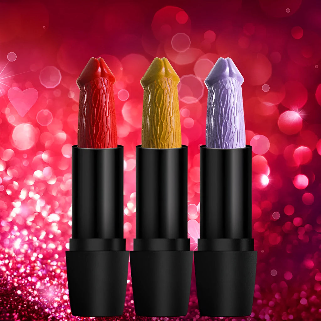 Beauty Creative mushroom head matte lipstick in black tube, shade Rose Red colour swatch