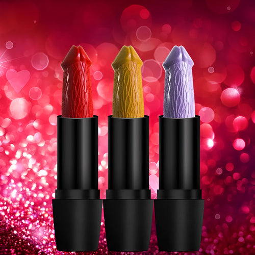 Beauty Creative mushroom head matte lipstick in black tube, shade Rose Red colour swatch