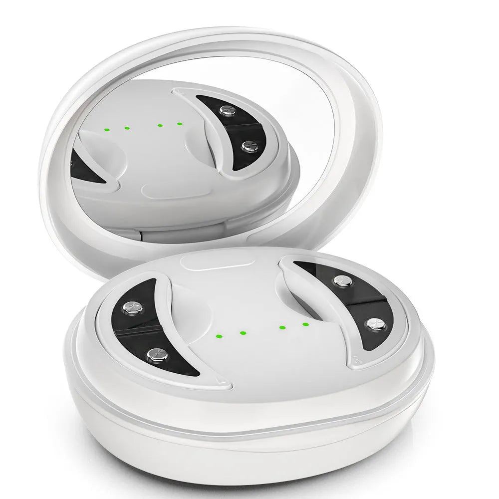 White wireless red light eye massager with EMS function for facial beauty treatment