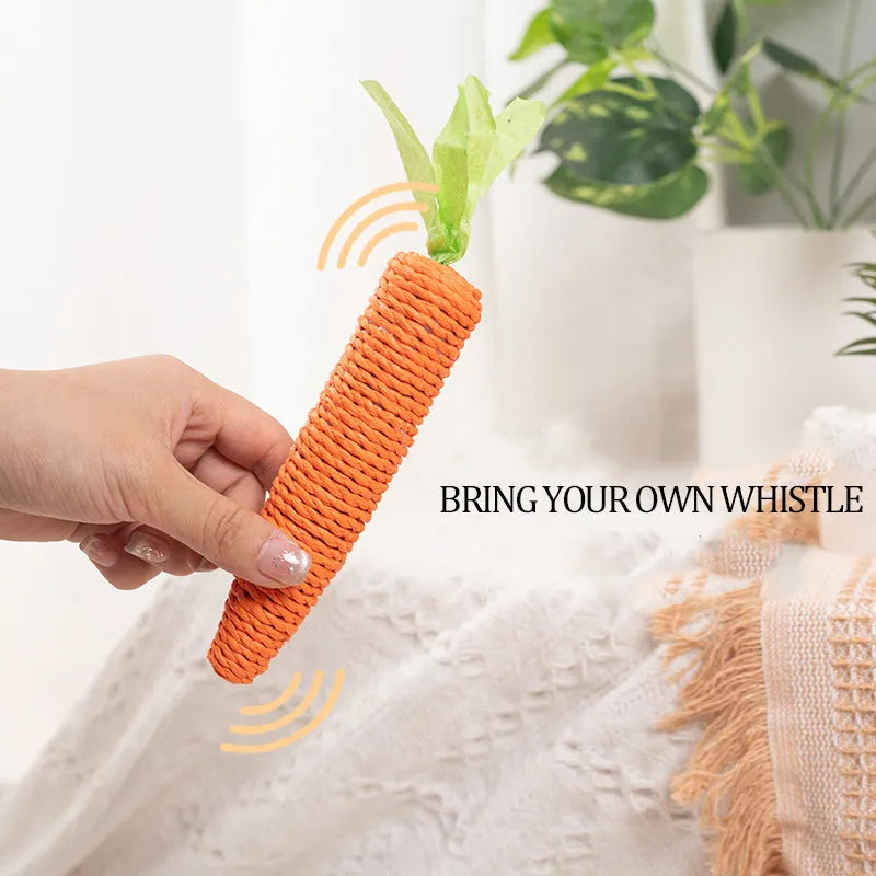 Cat toys multipack with carrot-shaped paper crinkle toys, ringing stones, interactive sticks, and dental grinding sticks