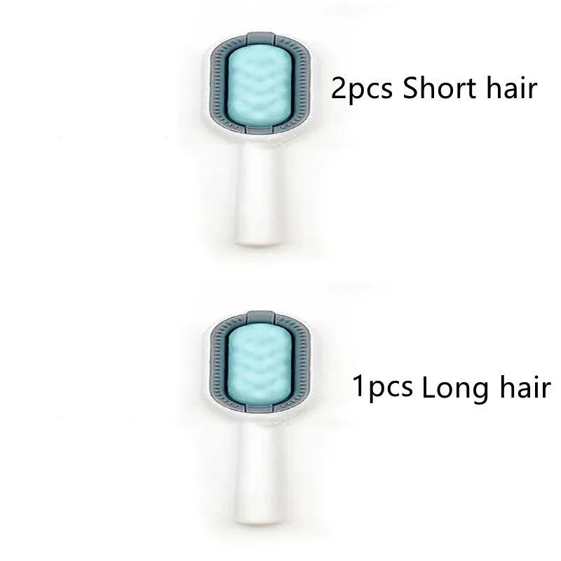Green plastic pet hair removal comb with disposable wipes sticker for cats and dogs