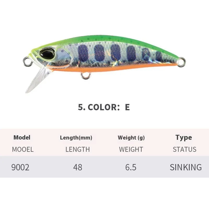 Japanese Submerged Mino fishing lure for mandarin fish and snakehead measuring 48mm