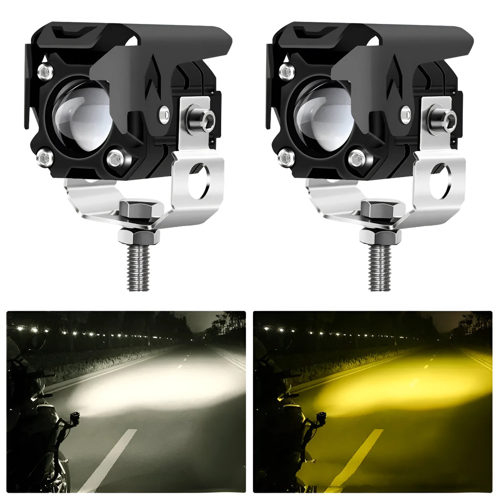 LED dual light external electric motorcycle spotlights M1 60W 6000LM aviation aluminium IP67