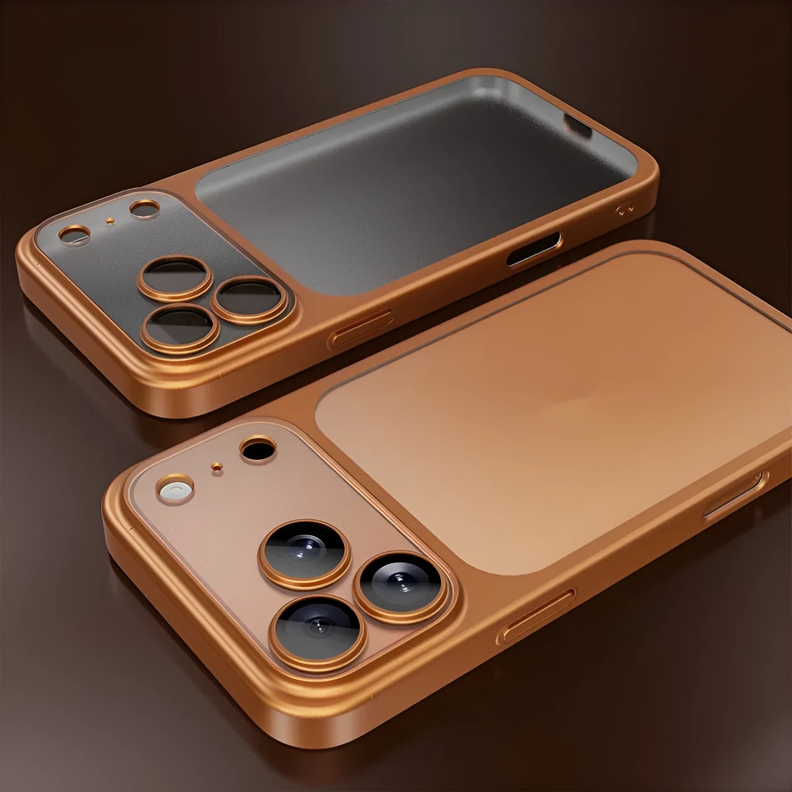 iPhone 17 series PC phone case with frosted electroplating finish in all-inclusive drop-resistant design