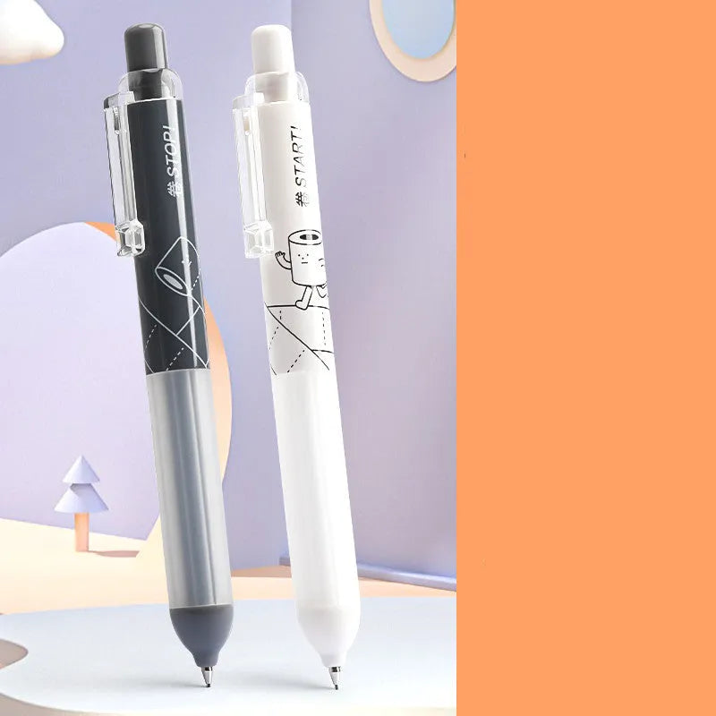 Black and white 0.5mm automatic pencils featuring a cloud grip design on the plastic barrel.
