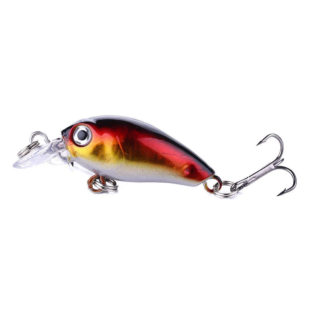 Rock Little Fat Man 4G steel bionic fishing lure in rainbow colour on white background