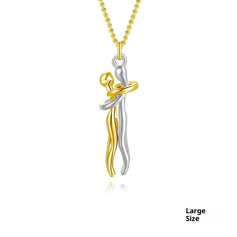 Copper collarbone pendant necklace with electroplated finish