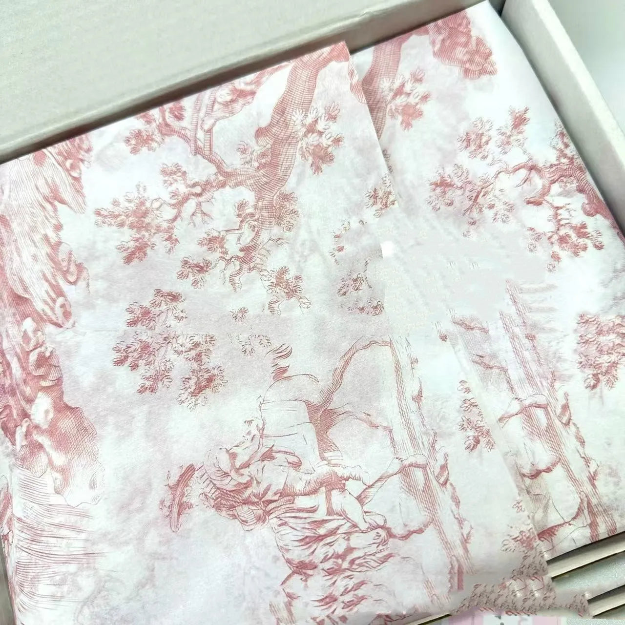 French Mg tissue paper sheet in pink purple and green purple colours, 50x70cm.