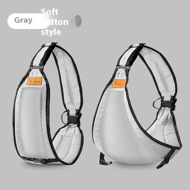 Cloth baby carrier waist stool for children, shown in black, green, grey, or pink colour options.