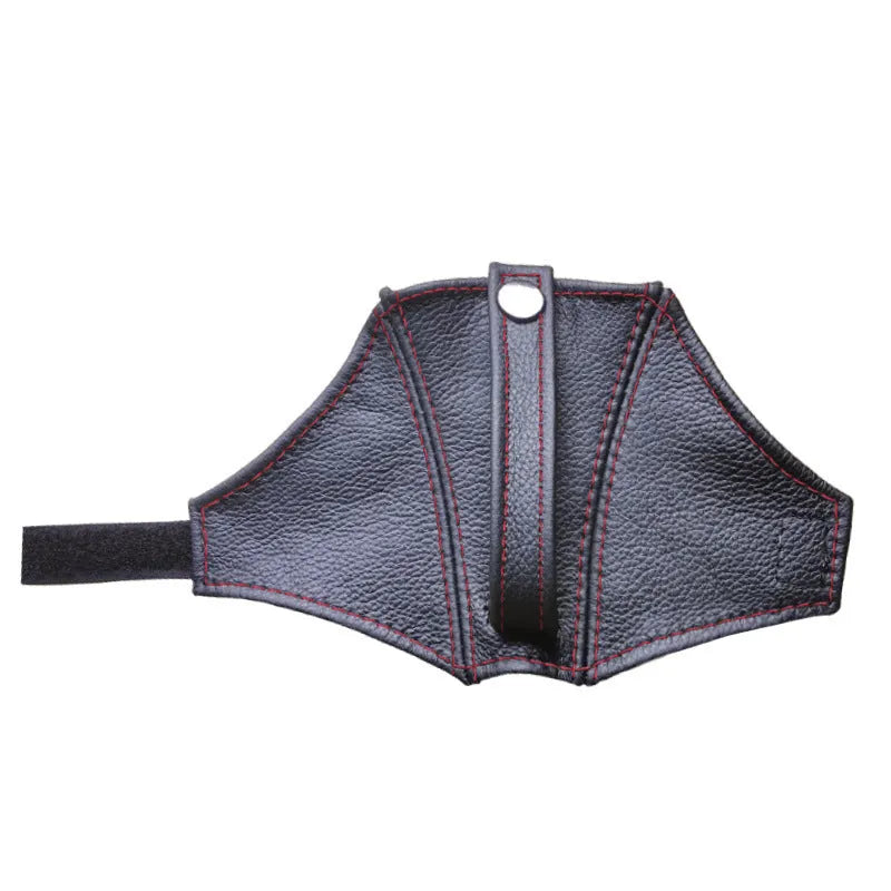 Black leather racing harness shoulder strap cover with limit buckle for RECARO and Bride seats