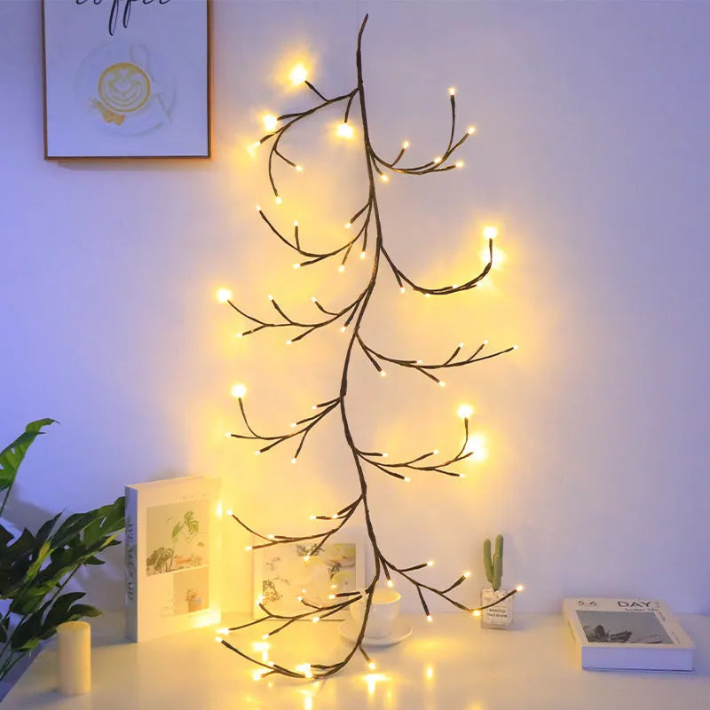 1.8 metre tall LED butterfly tree rattan lamp with colourful decorations and flexible branches