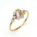 Silver ring with white crystal shiny finish for women, available in US sizes 5 to 8