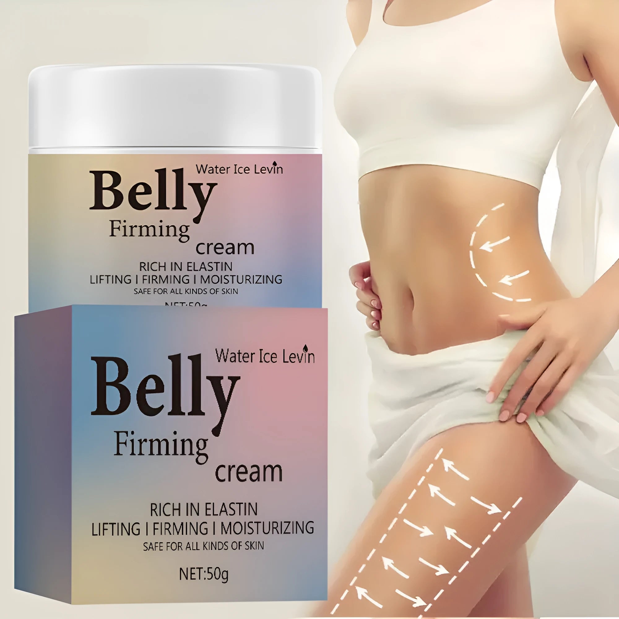 Moisturizing abdominal massage cream 50g in a colour box, body cream for universal skin types