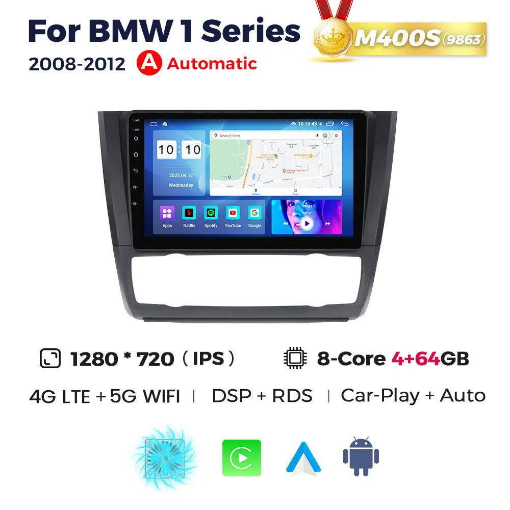 9-inch Android car navigation touchscreen unit for BMW E87 dashboard installation