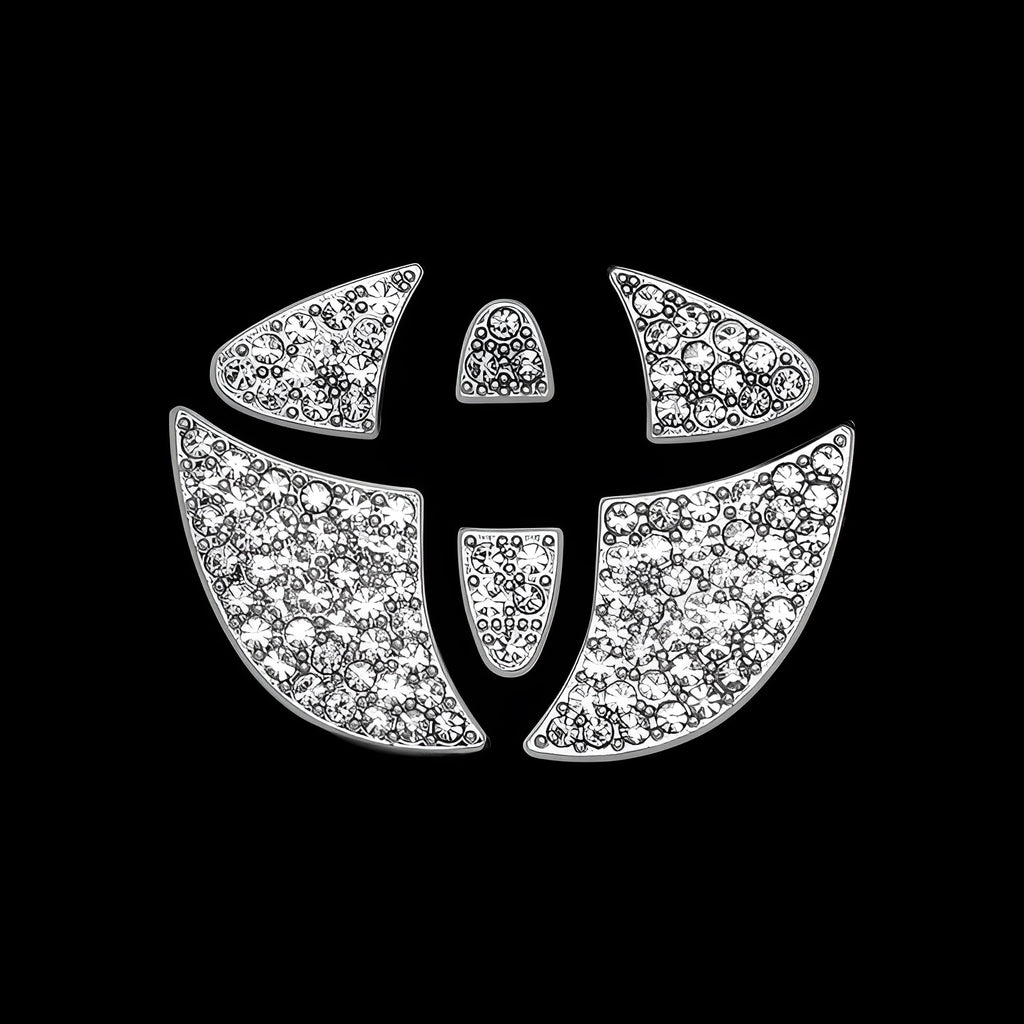 Zinc alloy diamond decorative sticker for Toyota car steering wheel centre.