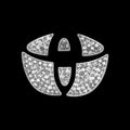 Zinc alloy diamond decorative sticker for Toyota car steering wheel centre.