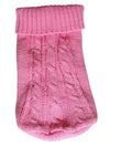 Knitted wool dog sweater with fabric buttons in assorted colours, sizes XS to XXL