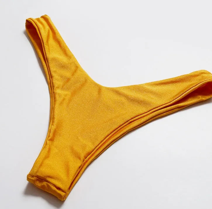 Multi-Color optional bikini swimsuit with strip steel belt and chest pad, available in 15 colours, solid colour open back design