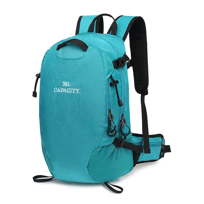Outdoor multifunctional waterproof hiking backpack in black, capacity below 20L, Oxford cloth material