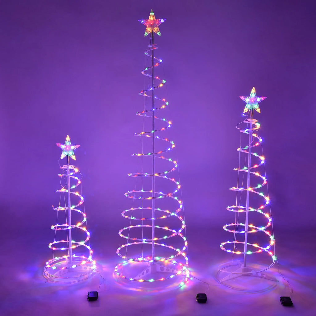 6-foot tall LED spiral Christmas tree light with colourful lights and remote control