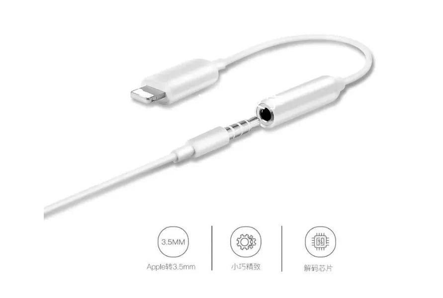 White Lightning to 3.5mm audio adapter for iPhone compatibility