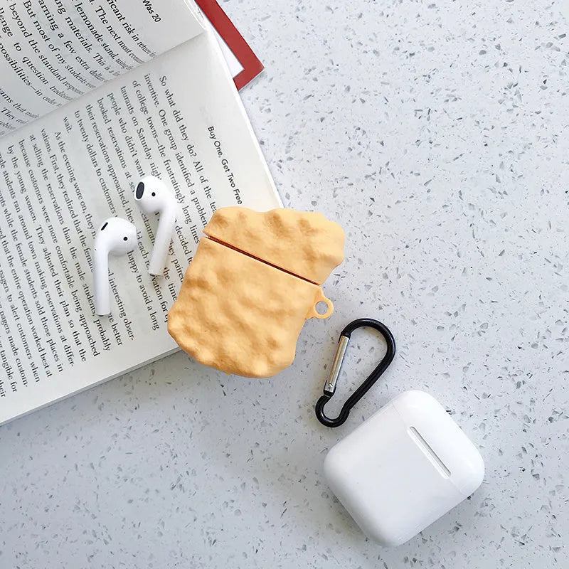 Green silicone protective case for Apple AirPods with cartoon animal design